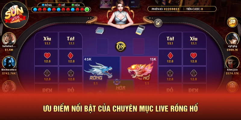 Live Rồng Hổ | 3 Kinh Nghiệm Đặt Cược Chuẩn Xác 2026 2 Ưu điểm nổi bật của chuyên mục Live rồng hổ